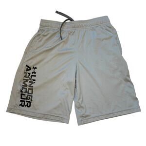 Under Armour Youth Gray Logo Shorts - HeatGear - 14-16Y